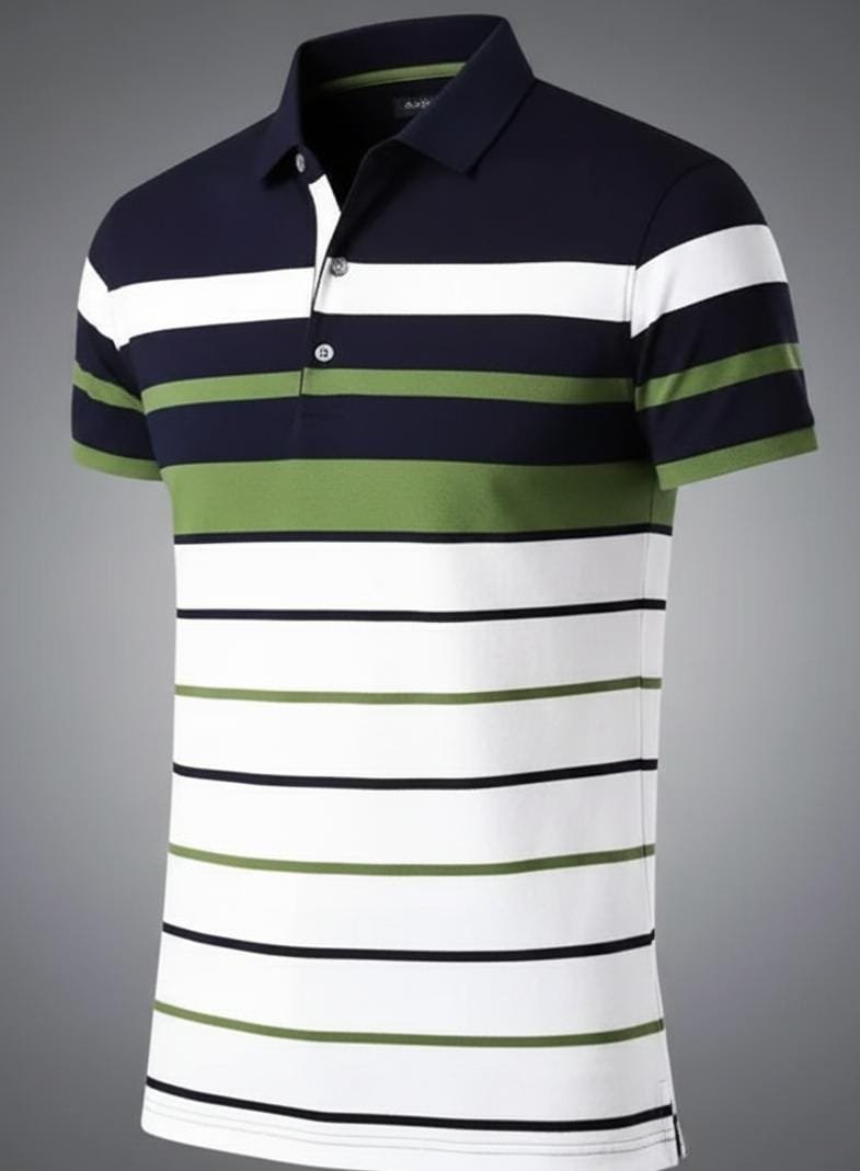 Men Checkered Round Neck Poly Cotton T-Shirt