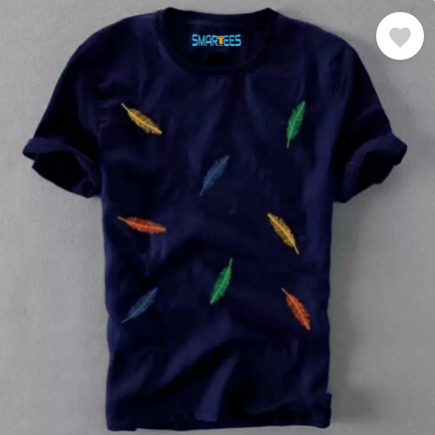 Men Printed Round Neck Blue T-Shirt